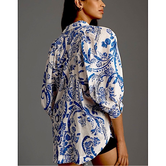 Anthropologie Voluminous Buttondown Shirt Maeve - Picture 3 of 14